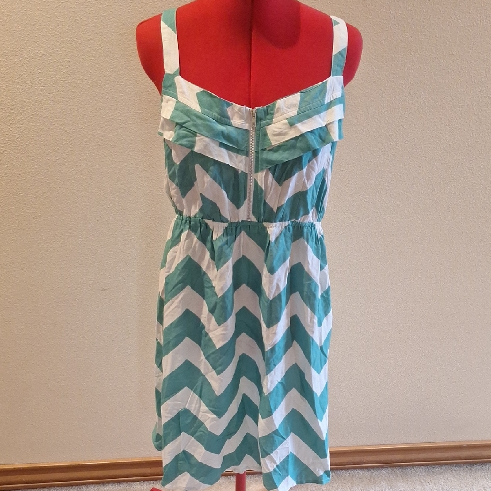 NWT Teal and White Chevron Sundress Size XL